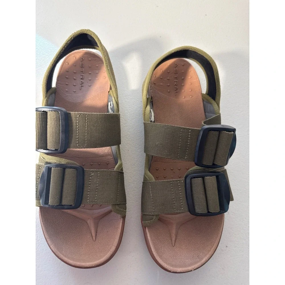 Astral P-Link Mens Sandals Olive Green Tan Outdoor Hiking Water Shoes Buckle 10